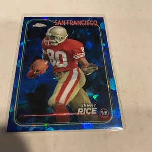 2024 Topps Chrome Sapphire 49ers HOF Jerry Rice #176 - SP Blue Ice Refractor - Picture 1 of 4