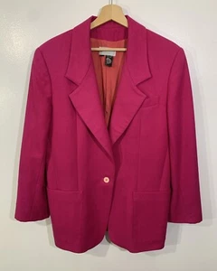 Vintage Blazer Jacket Wool Pink 14 - Picture 1 of 8