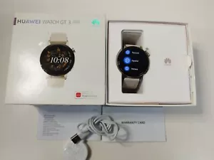 HUAWEI Watch GT 3 White Leather 42mm Stainless Steel Smart Watch Excellent japan - Picture 1 of 6