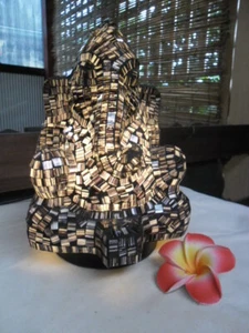 Mosaic Ganesh Table Lamp - black tiles - Picture 1 of 7