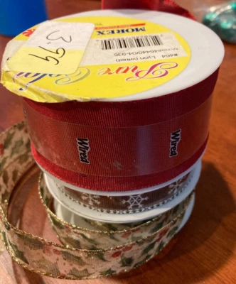 (Lot of 3) Celebrate It & Morex Holiday Ribbon Assorted (See Desc) - Image 1 of 4