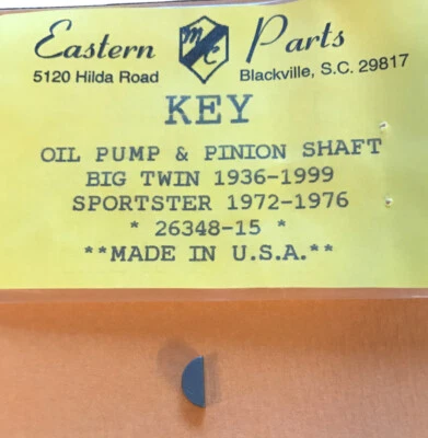Eastern Performance A-26348-15 Oil Pump Drive Shaft Key. “H” - Image 1 of 3