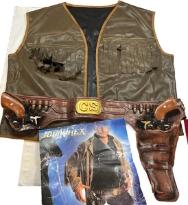 XL Brown VEST Gun BELT holster 8869 Jonah Hex Cowboy Gunslinger Western SET OF 2 - Picture 1 of 18