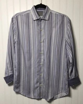 Camisa de vestir de algodón a rayas grande 14/16 de THOMAS DEAN para niños manga larga Foto 1 de 4