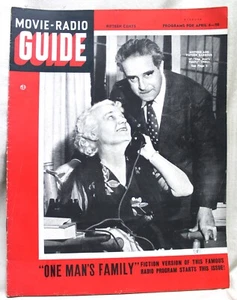 MOVIE - RADIO GUIDE MAGAZINE 4-10 APRIL 1942 WWII MOTHER & FATHER BARBOUR - Picture 1 of 8