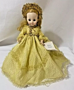 1965 Madame Alexander Puppe Dornröschen gelb Galakleid 13 Zoll mit Etikett Vintage - Bild 1 von 9