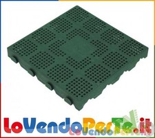 10 PZ MATTONELLA PIASTRELLA ESTERNO INCASTRO DRENANTE PAVIMENTO PP 40X40 VERDE