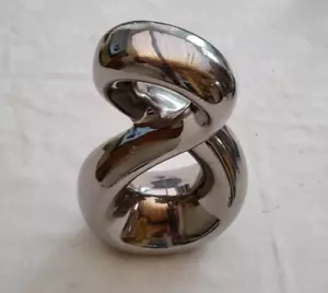 Silver Twist Ornament Ceramic Chrome Effect Decorative - Picture 1 of 6