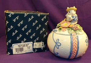 VINTAGE 1995 FITZ & FLOYD BUSTLES AND BEAUS LIDDED EASTER EGG BOX 78/62 IN BOX - Picture 1 of 9