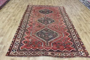 ANTIGUA ALFOMBRA DE LANA QASHQAI HECHA A MANO CON DISEÑO TRIPLE MEDALLÓN 257 X 170 CM - Imagen 1 de 20