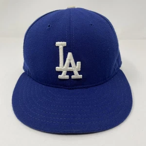 Vintage Los Angeles Dodgers Hat Cap Fitted Mens 7 1/4 Blue MLB Baseball New Era - Picture 1 of 13