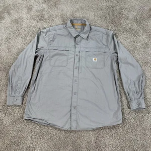 Carhartt Force Shirt Men's XL Gray Mandan Long Sleeve Vented Nylon Blend - Picture 1 of 8