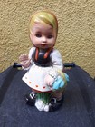 ZeHo Germany Gartenfigur Rotkäppchen Plastik 1970er Märchenfigur Glasaugen schön