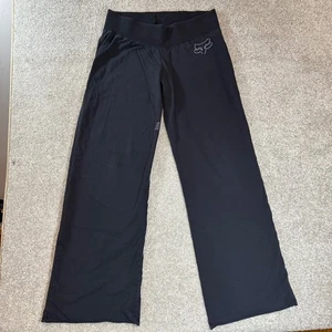 Fox Riders Co y2k vtg low rise Pants Wide Leg Black Womens Small Logo Casual - Picture 1 of 7