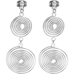 925 Sterling Silber Ohrstecker zum Aufhängen mit doppeltem Wirbel - Bild 1 von 2