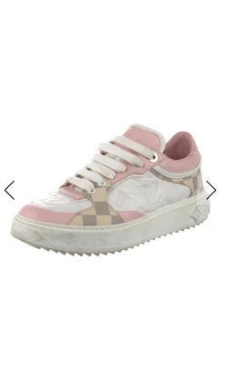 LOUIS VUITTON Sneakers Shoes Damier Azur Pink Used Women size 38 - Image 1 of 4