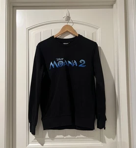Disney Moana 2 Movie Promo Embroidered Sweatshirt Unisex Black Size M - Bild 1 von 8