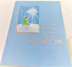 Tarjeta de felicitación de Navidad... Una oración de Navidad para un hijo muy especial - Imagen 1 de 4