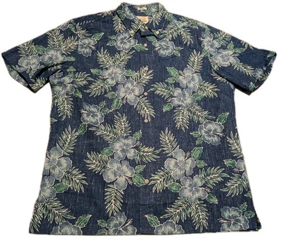 Reyn Spooner Mens M Button Up Shirt Classic Pua Aloalo Floral Blue Limited EUC - Image 1 of 4