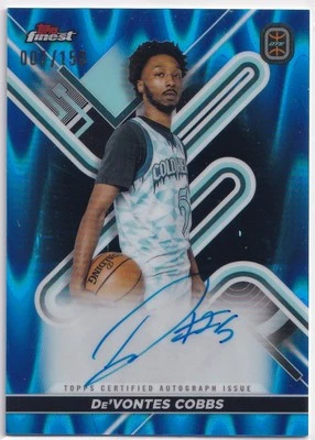 2022-23 Topps Finest OTE Blue RayWave Refractor /150 De'Vontes Cobbs #FA-DC Auto - Image 1 of 2