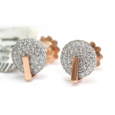 Aretes Roberto Coin Oro Rosa y Blanco 18K Dos Tonos 1.85 TCW Diamantes NUEVO Foto 1 de 4