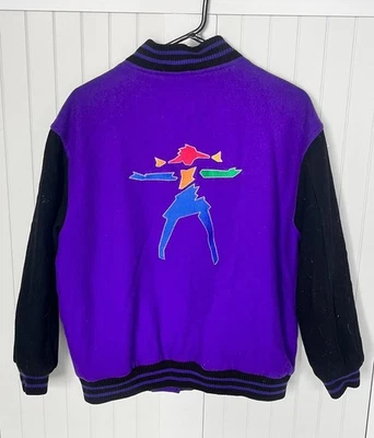 Chaqueta Universitaria American Girl Gear De Colección Púrpura y Negro Mezcla de Lana Abrigo Juvenil L Foto 1 de 4