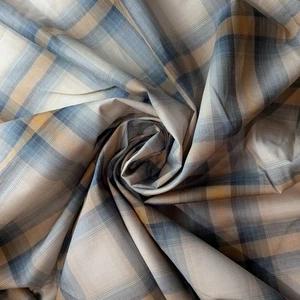 Tan and Blue Pendleton worsted fabric by the yard 58" wide - Picture 1 of 8