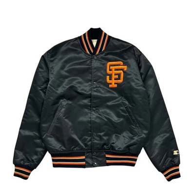 VTG 90s MLB SAN FRANCISCO GIANTS STARTER SATIN BOMBER JACKET SIZE M  MADE IN USA - Image 1 of 4