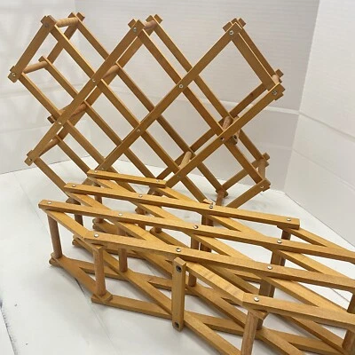 Lote de 2 encimeras de 8-10 botellas de madera plegable de colección Foto 1 de 4
