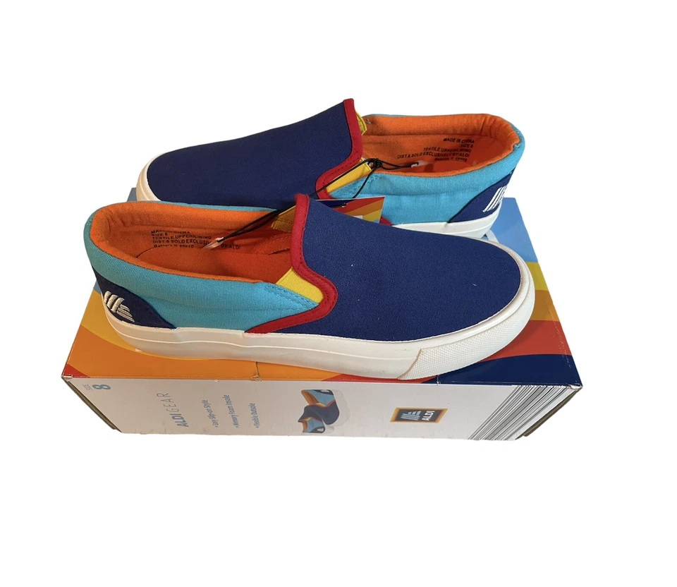 Aldi Gear Multicolor Canvas Slip-On Shoe Flats Size 8 Aldi Logo Fall 2023