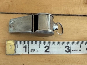 Vintage Metal Silver Whistle Made In Taiwan - Picture 1 of 4