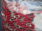 100 x Red Pre-Insulated 4.3mm Fork Terminals / Crimps - Freepost