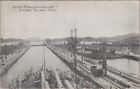 MR ALE Postcard PANAMA CANAL US Dreadnaught In Locks Battleship c1910s B1195