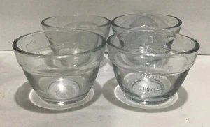Pampered Chef Set Of 4 Prep Bowls 175ml Clear Glass Marked 3/4 Cup Each - Picture 1 of 6