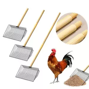 Chicken Poop Scooper Metal Detachable Chicken Coop Cleaning Sifting Shovel F7H7 - Picture 1 of 12