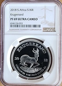 South Africa 2018 Silver Krugerrand NGC PF69 Ultra Cameo - Picture 1 of 2