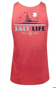 Camiseta sin mangas SALT LIFE Burnt Coral "MAKING HEADWAY" Fish-Surf-Buceo PARA HOMBRES GRANDE - Imagen 1 de 3