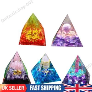 Crystal Gem Pyramid Meditation Healing Home Office Art Decoration Figurine Gifts - Foto 1 di 15