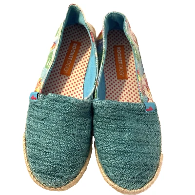 Zapatos planos florales Rocket Dog 7,5 tejido aguamarina sin cordones Foto 1 de 4