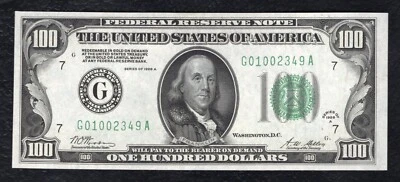 FR 2151-G 1928-A $100 FRN FEDERAL RESERVE NOTE CHICAGO, IL GEM UNCIRCULATED - Image 1 of 2