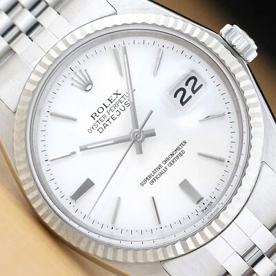 ROLEX MENS DATEJUST WHITE DIAL 18K GOLD STEEL WATCH w/ JUBILEE BRACELET - Image 1 of 4