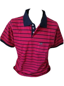 Mientras tanto Polo Polo de manga corta talla L 52 botón tapeta rosa rayas - Imagen 1 de 5