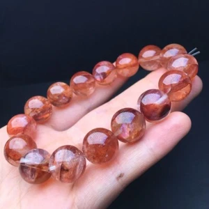 10mm Natural Fire Quartz Bead Bracelet Reiki Crystal Quartz Healing Decorate 1pc - Picture 1 of 6