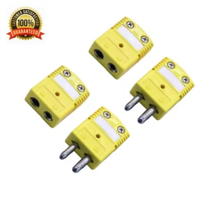 Set of 2 pc Type K Standard Male & Female Round Pin Thermocouple Connector - Picture 1 of 7