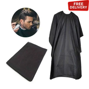 Black Polyester Salon Hair Cutting Barber Cape Waterproof Hair Cutting Gown - Picture 1 of 12