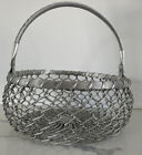 Vintage Aluminum Wire Basket  With Swing Handle