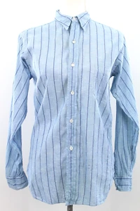 VTG Boy's 20s 30s J.C. Penney Blue Stripe Button Up Shirt 1920s 1930s Womens S/M - Picture 1 of 24