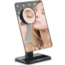 Beautify Makeup Mirror LED Light Vanity Cosmetic Illuminated Magnifying Black 