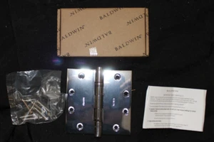 Cerniera Baldwin 4,5” x 4,5” ottone (singola) 1046-260 finitura cromo lucido nuova con scatola - Foto 1 di 8