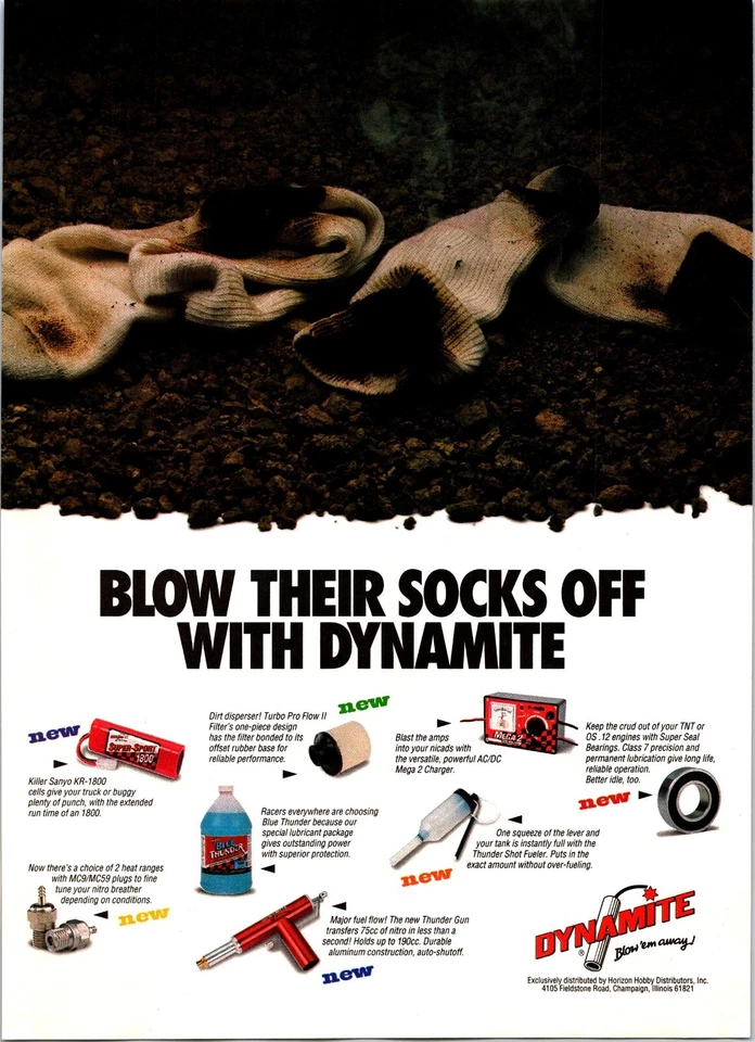 Dynamite RC Products Vintage Print Ad Wall  Decor Blow Their Socks Off - Image 1 of 1